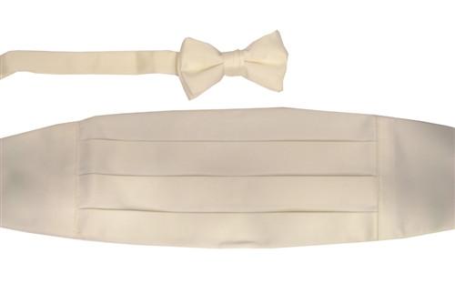 Boys Cream Cummerbund and Bow Tie Set-Boys Cummerbund-ABC Fashion