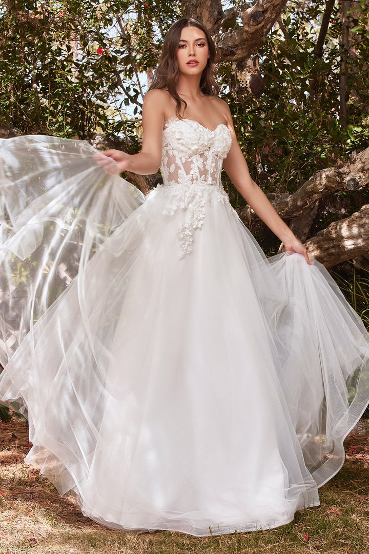 Bridal 3D Floral Corset Gown by Cinderella Divine CD962W