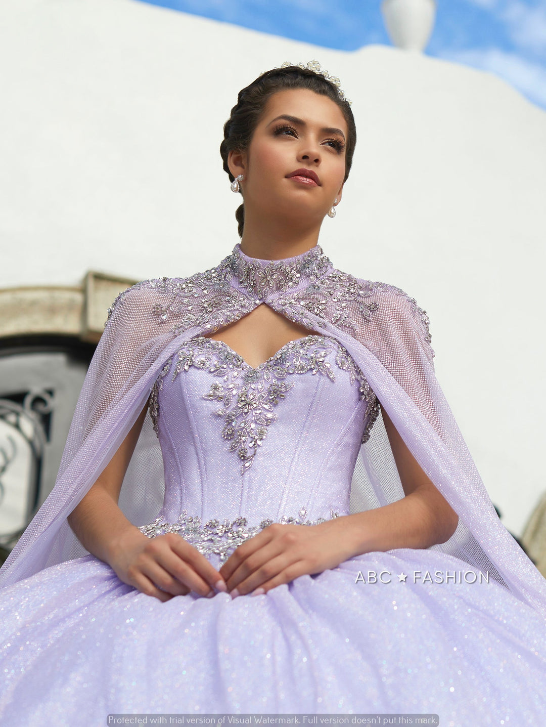 Cape Quinceanera Dress by House of Wu 26001