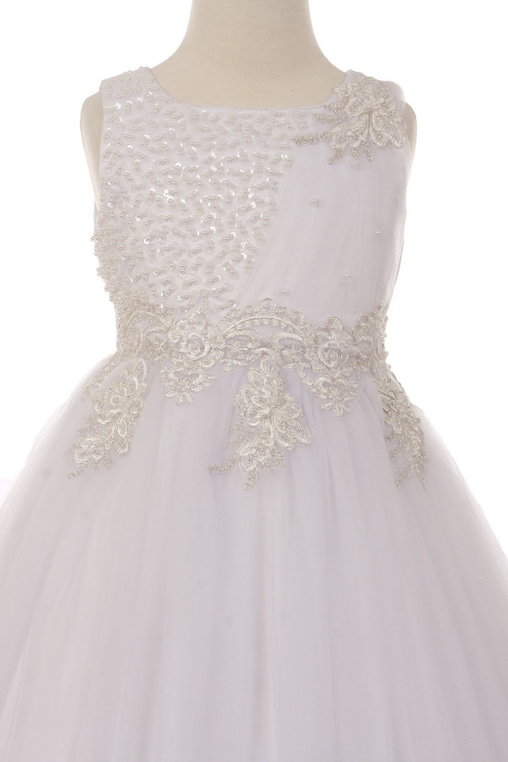 Embellished Girls Sleeveless Tulle Dress by Cinderella Couture 5009-Girls Formal Dresses-ABC Fashion