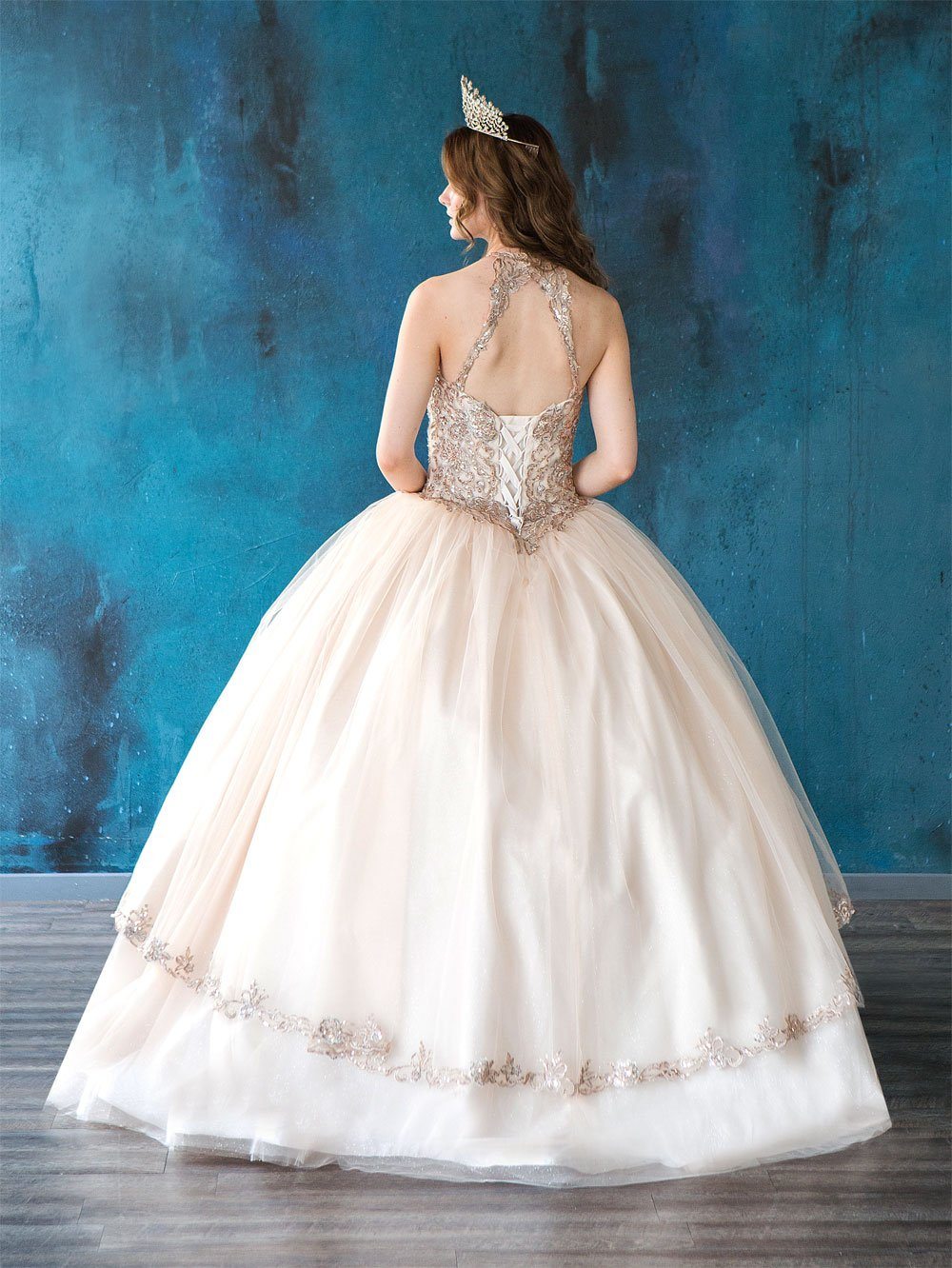 Embroidered Halter Quinceanera Dress by Calla SYL19016