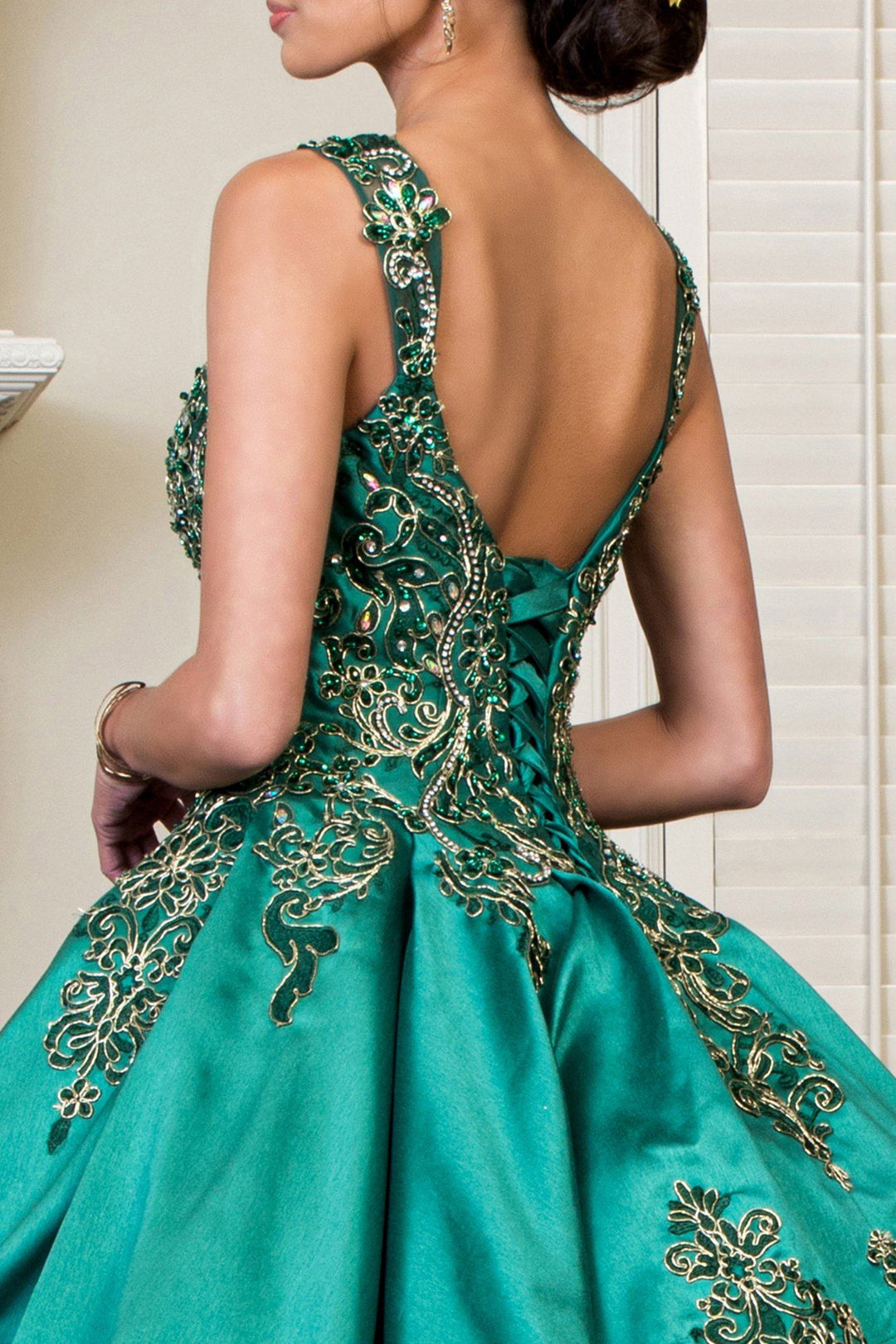 Embroidered Satin Ball Gown by Elizabeth K GL1930