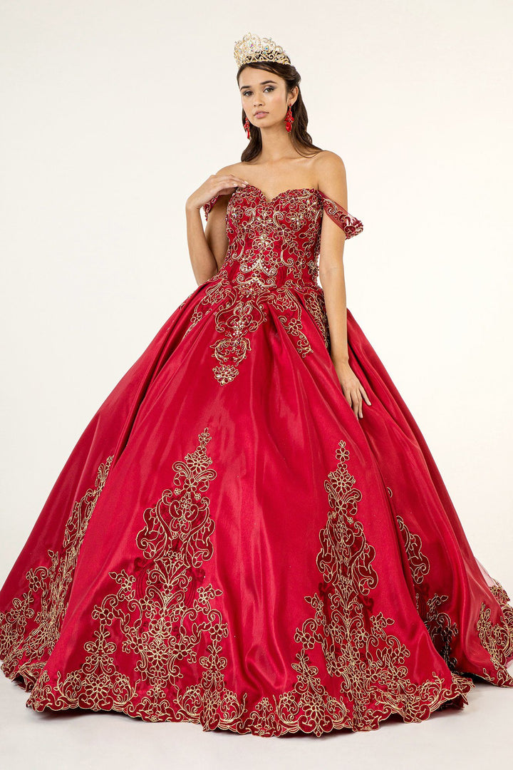 Embroidered Satin Ball Gown by Elizabeth K GL1930