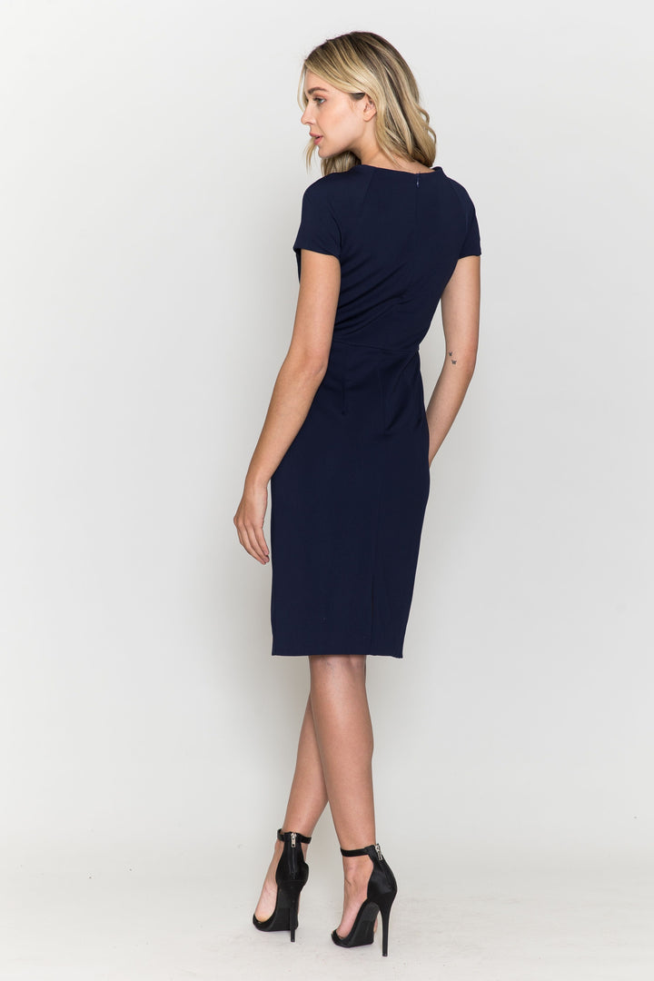 Fitted Short Sleeve Cocktail Dress by Poly USA 8774