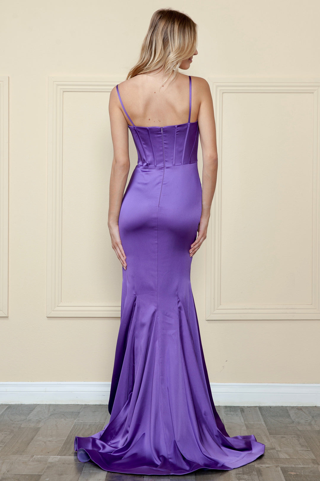 Fitted Sweetheart Corset Gown by Poly USA 9008