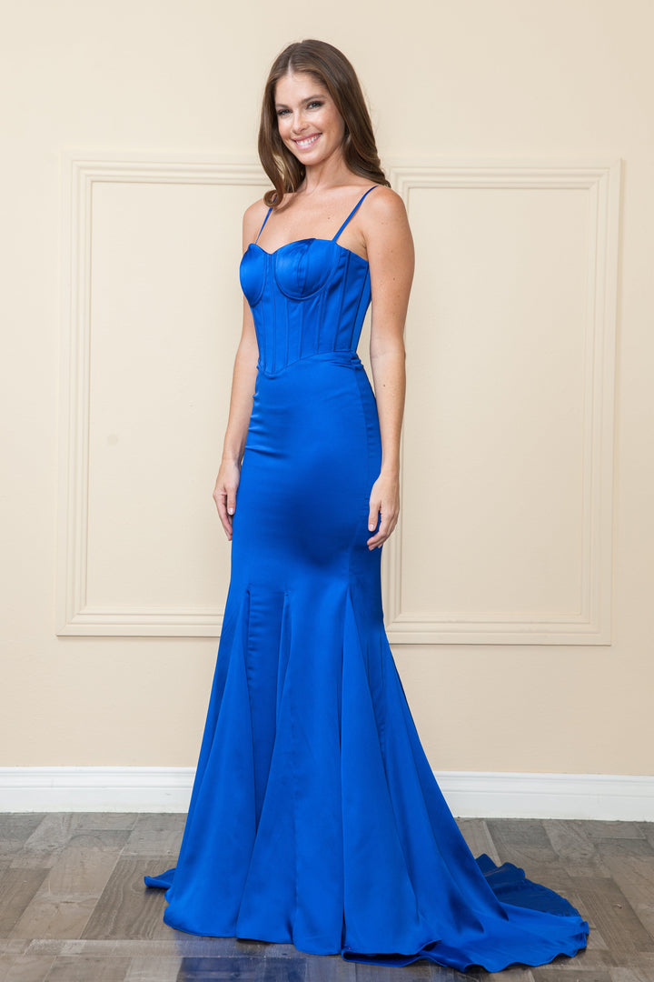 Fitted Sweetheart Corset Gown by Poly USA 9008