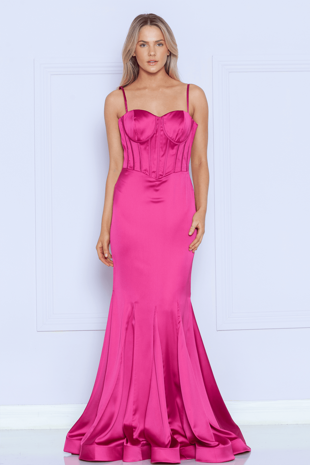 Fitted Sweetheart Corset Gown by Poly USA 9008