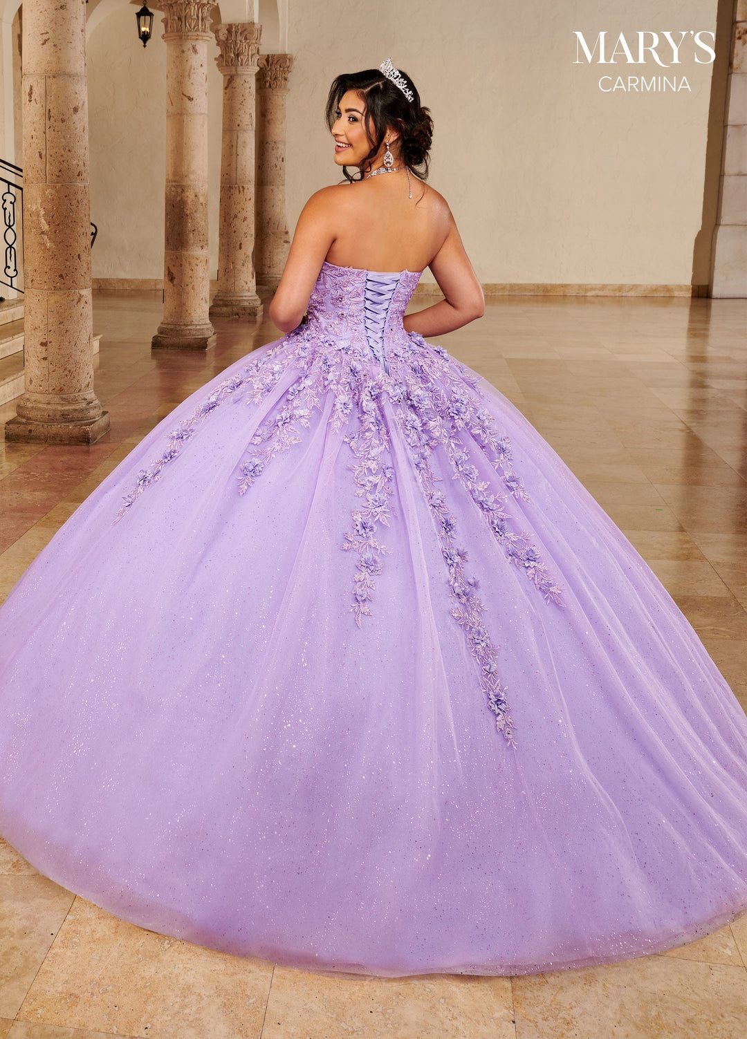 Floor Length Sleeve Quinceanera Dress by Mary's Bridal MQ1092