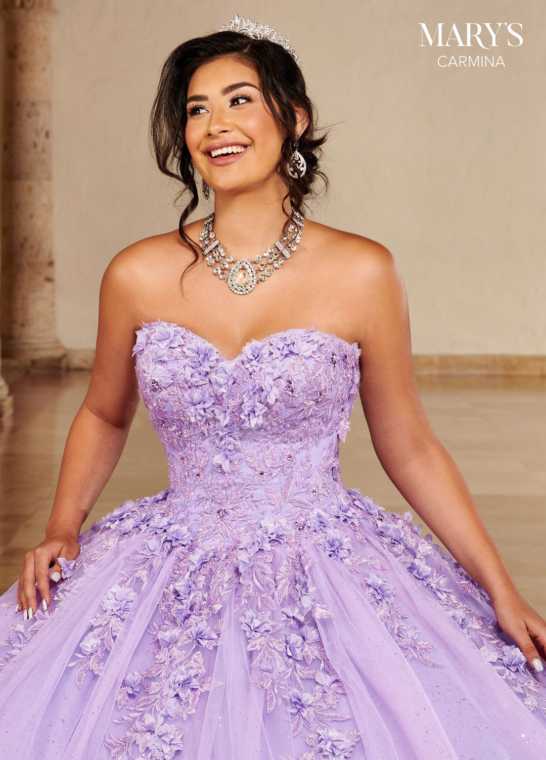 Floor Length Sleeve Quinceanera Dress by Mary's Bridal MQ1092