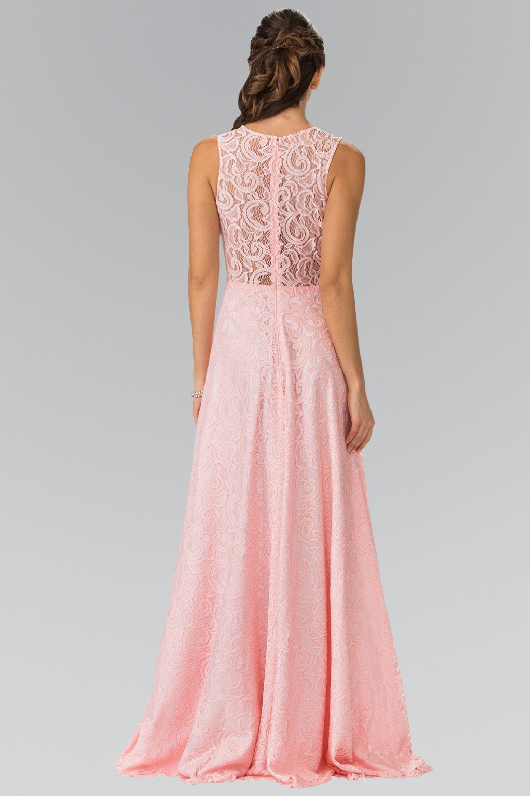 Floor Length Sleeveless Beaded Lace Dress by Elizabeth K GL1460-Long Formal Dresses-ABC Fashion