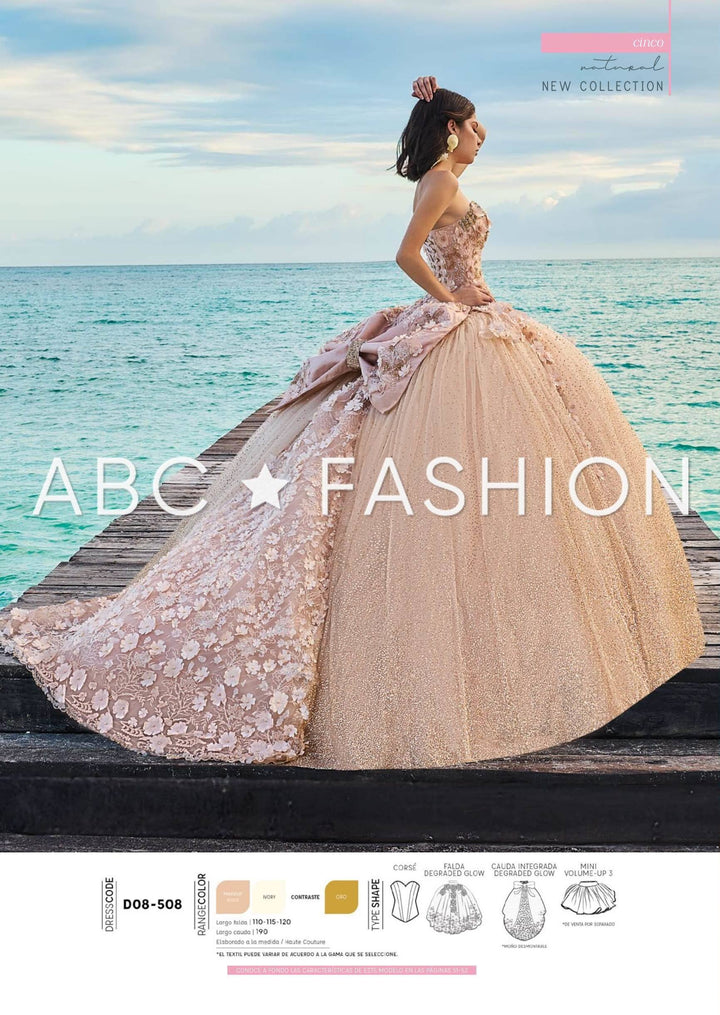 Floral Beaded 2-Piece Quinceanera Dress by Ragazza Fashion D08-508-Quinceanera Dresses-ABC Fashion