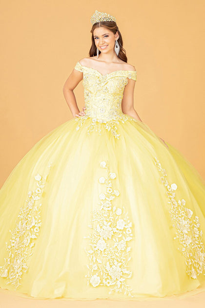 Yellow dress sales quinceanera