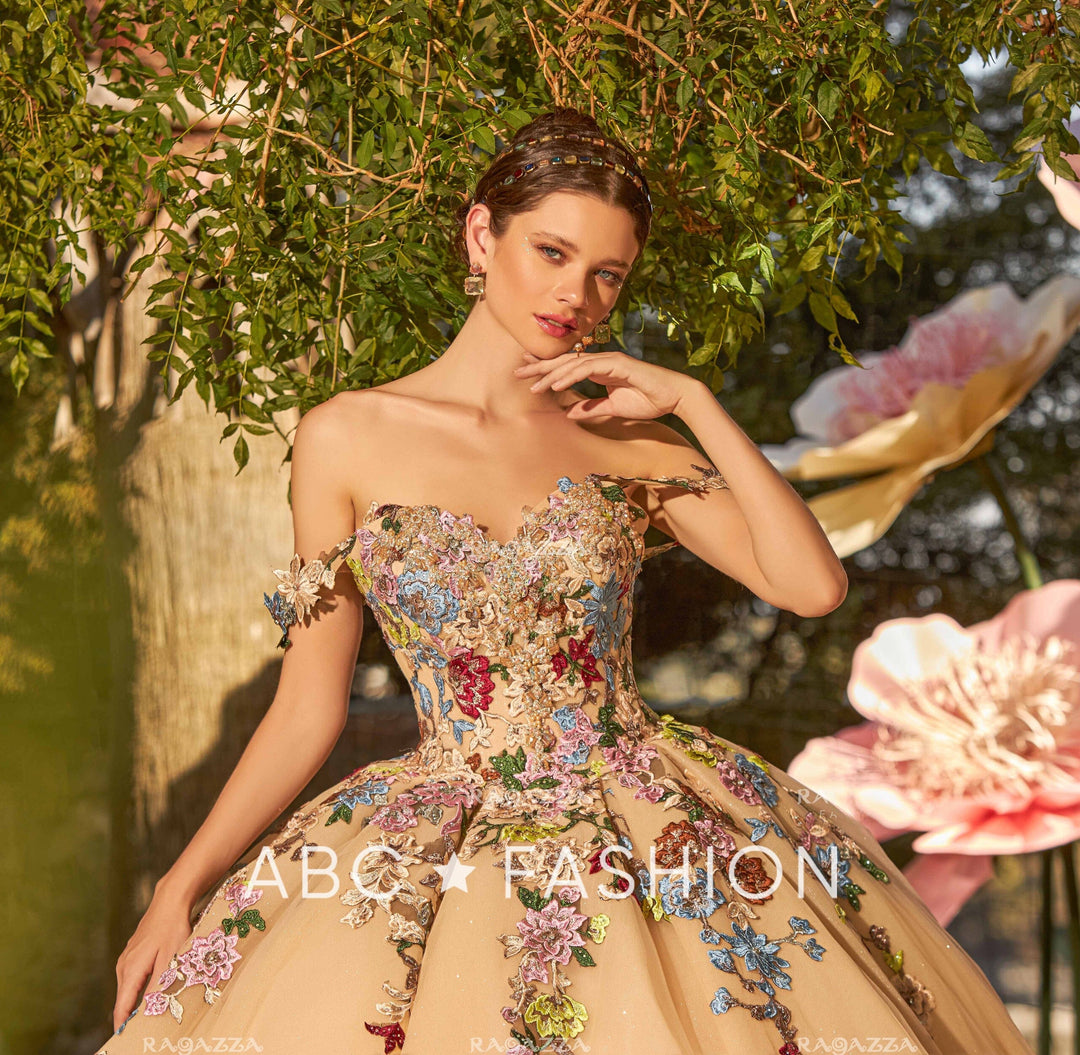 Floral Embroidered Quinceanera Dress by Ragazza EV37-637