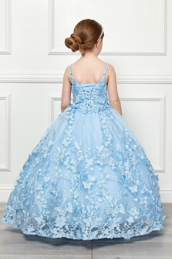 Girls 3D Butterfly Cape Ball Gown by Petite Adele PK1001