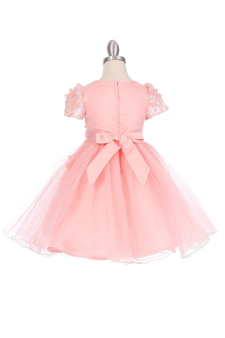 Girls 3D Floral Short Sleeve Dress by Cinderella Couture 9133