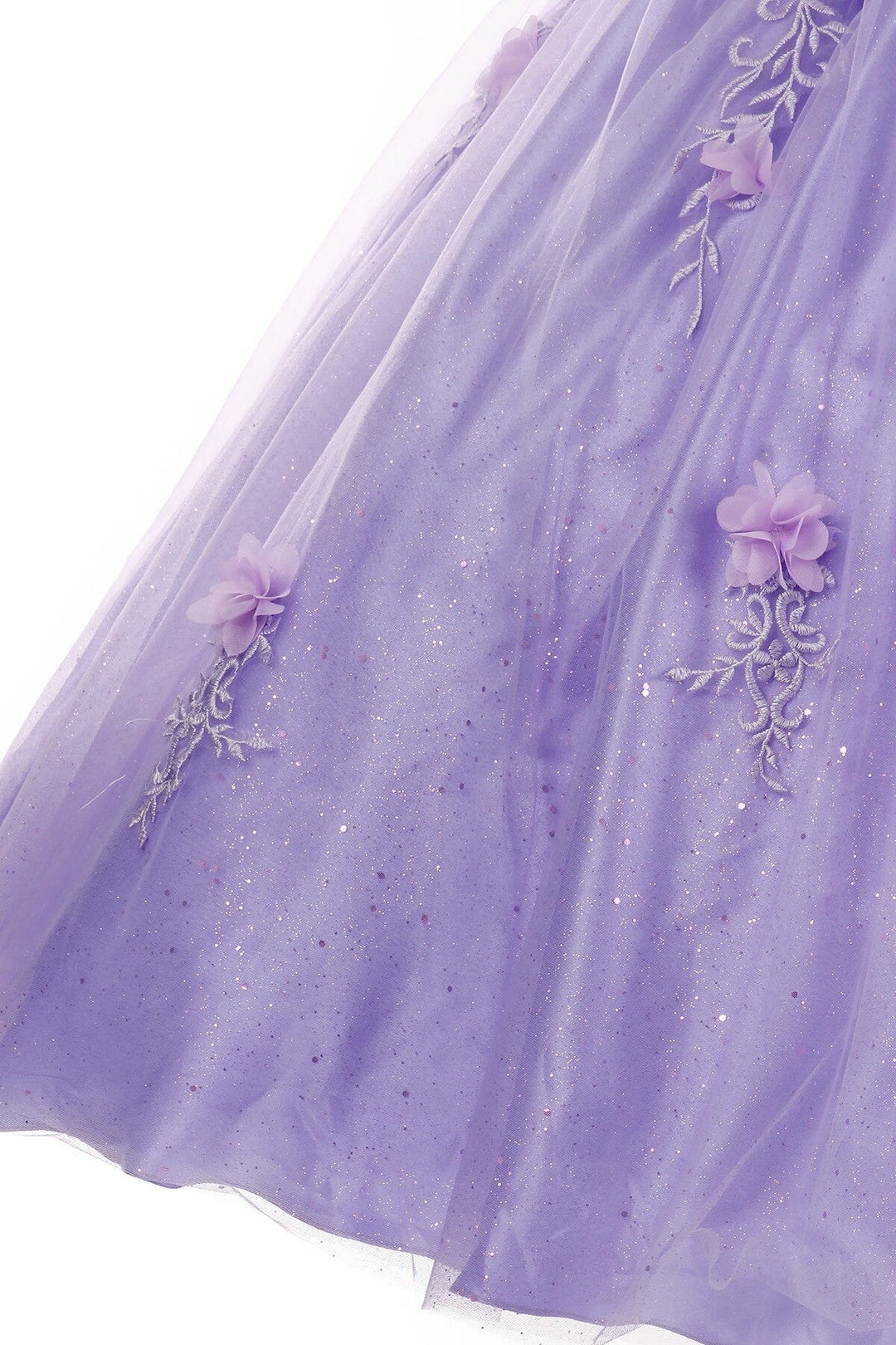 Girls 3D Floral V-Neck Ball Gown by Cinderella Couture 8025