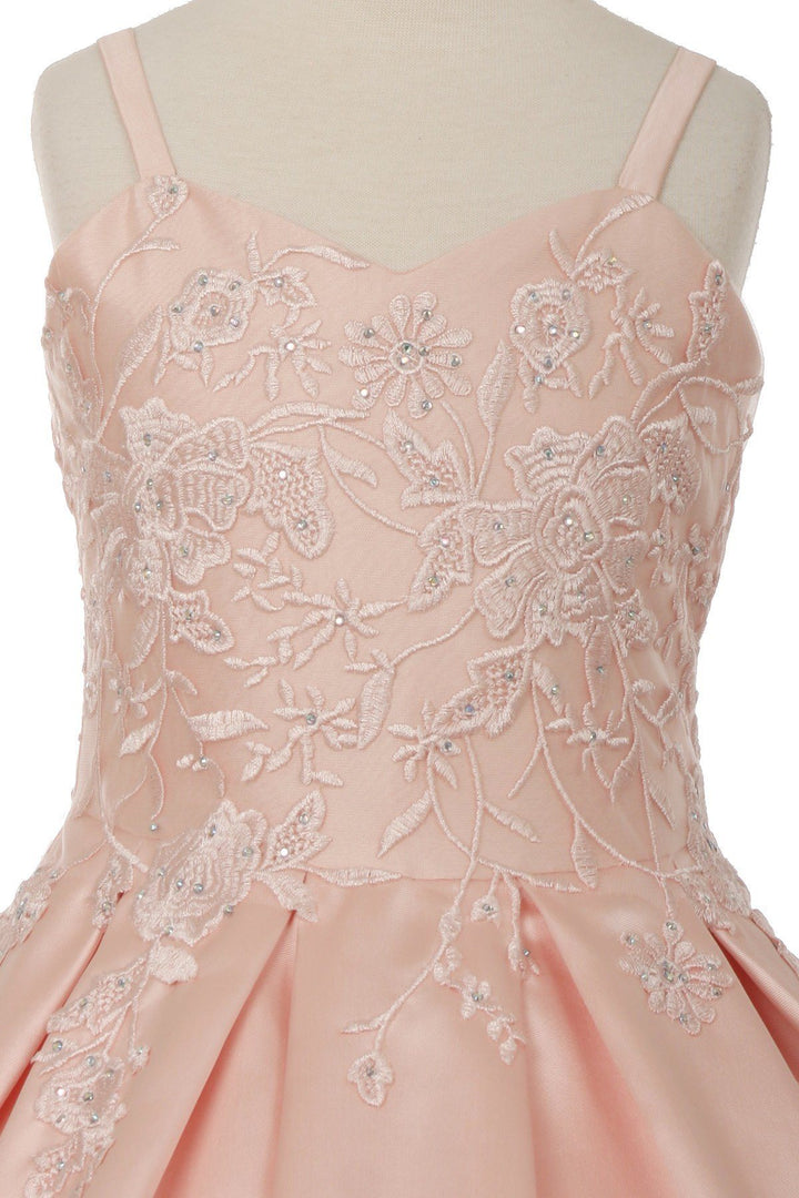 Girls Embroidered Satin Ball Gown by Cinderella Couture 8009-Girls Formal Dresses-ABC Fashion