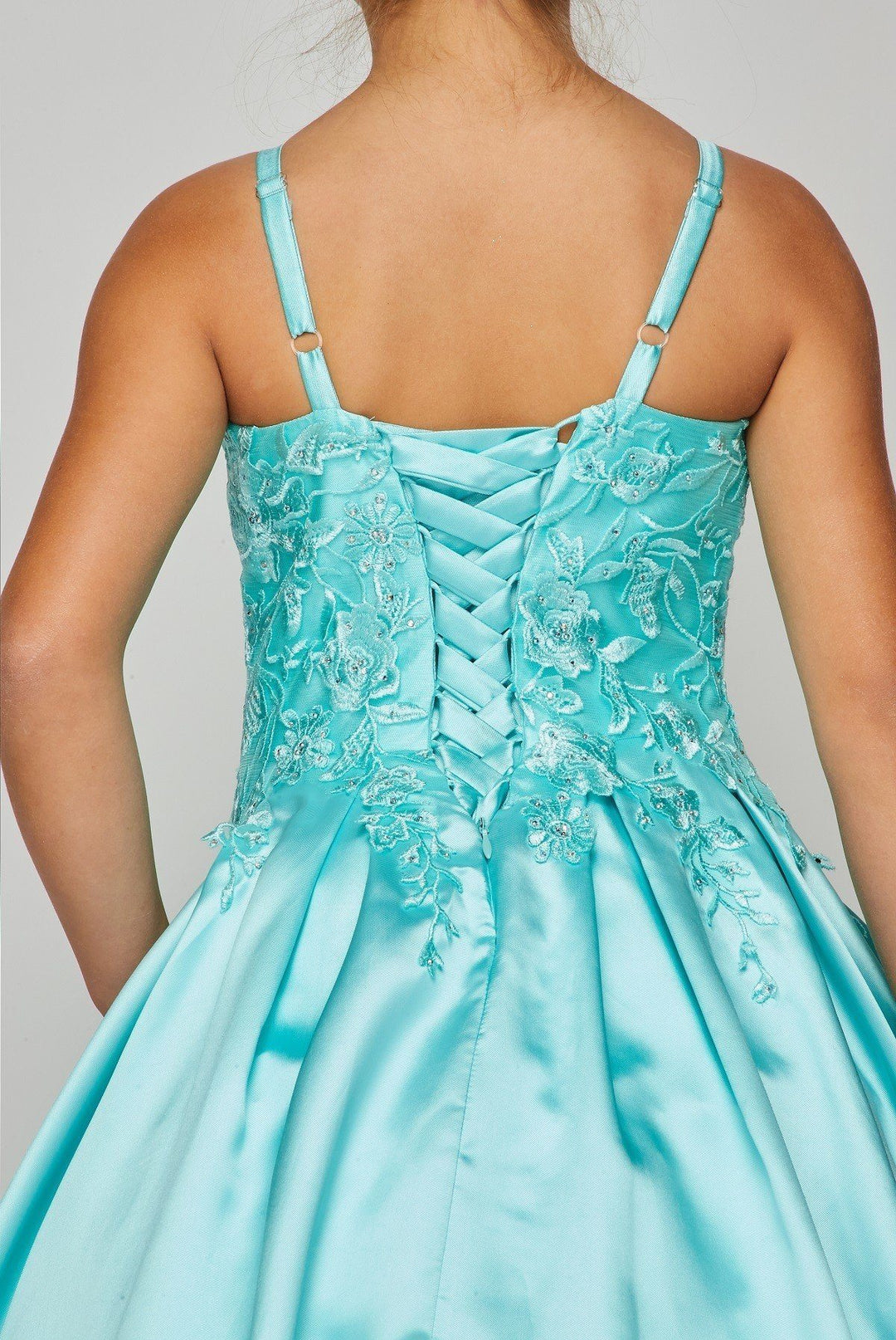 Girls Embroidered Satin Ball Gown by Cinderella Couture 8009