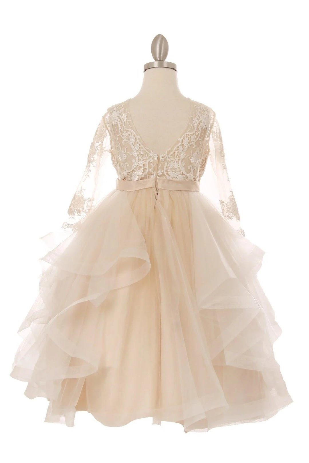 Girls Layered Short Lace Bodice Dress by Cinderella Couture 5075