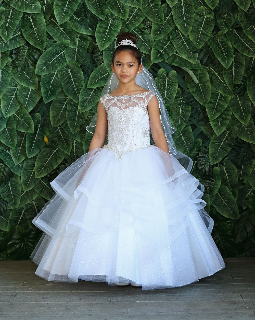 Girls Lace All Over Lace Dress in Long Length