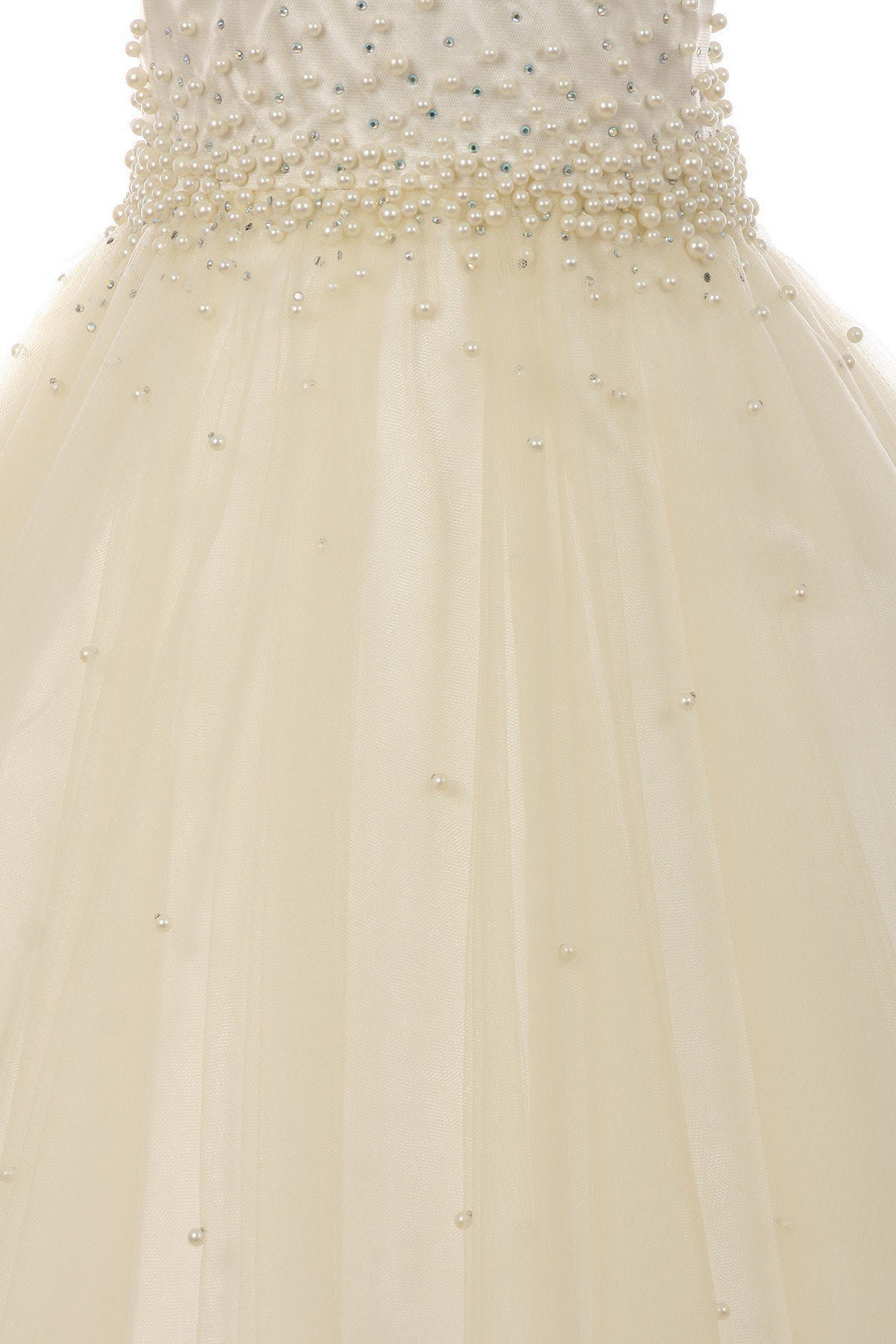 Girls Long Pearl Beaded Tulle Dress by Cinderella Couture 5053-Girls Formal Dresses-ABC Fashion