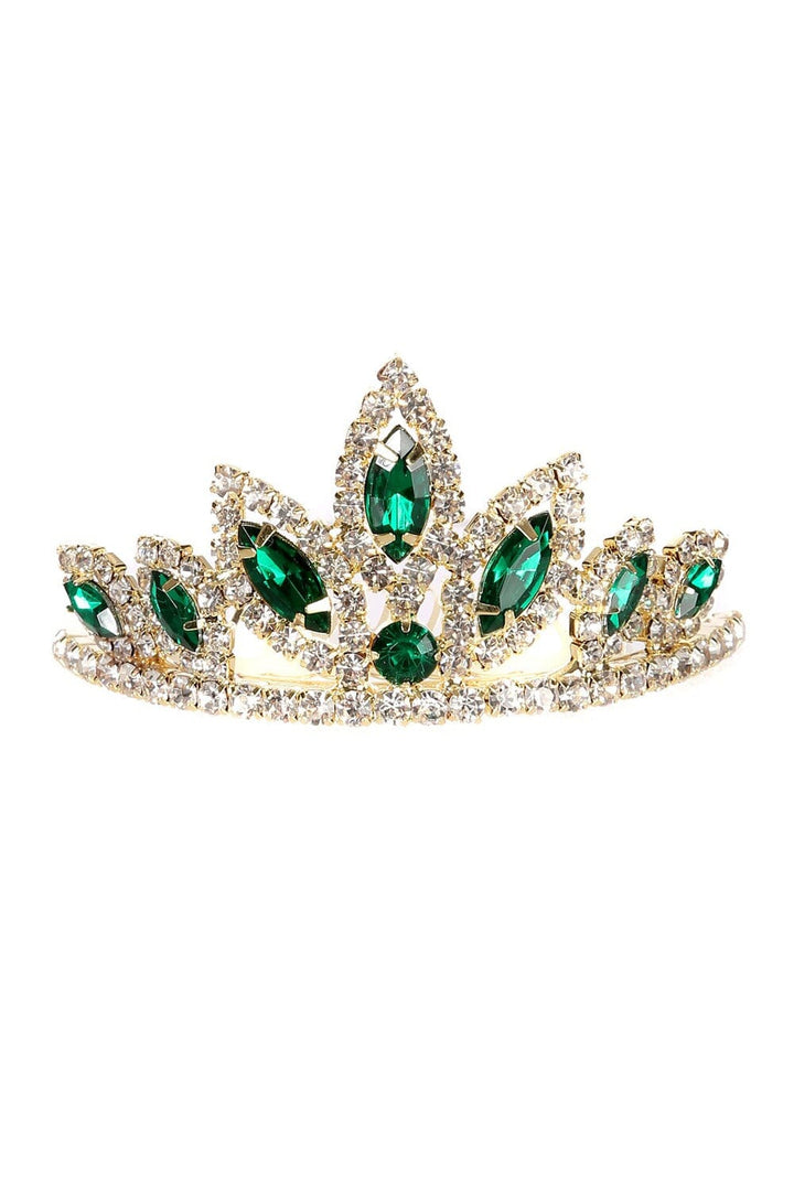 Girls Pink Stone Mini Silver Tiara with Comb