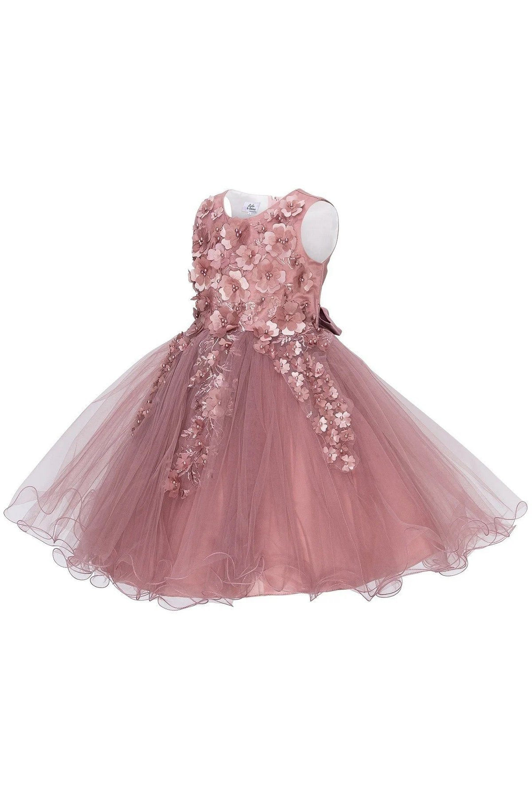 Girls Short 3D Floral Dress by Cinderella Couture 9122