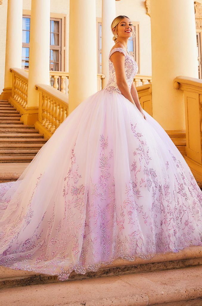 Glitter Applique Sweetheart Quinceanera Dress by House of Wu 26955