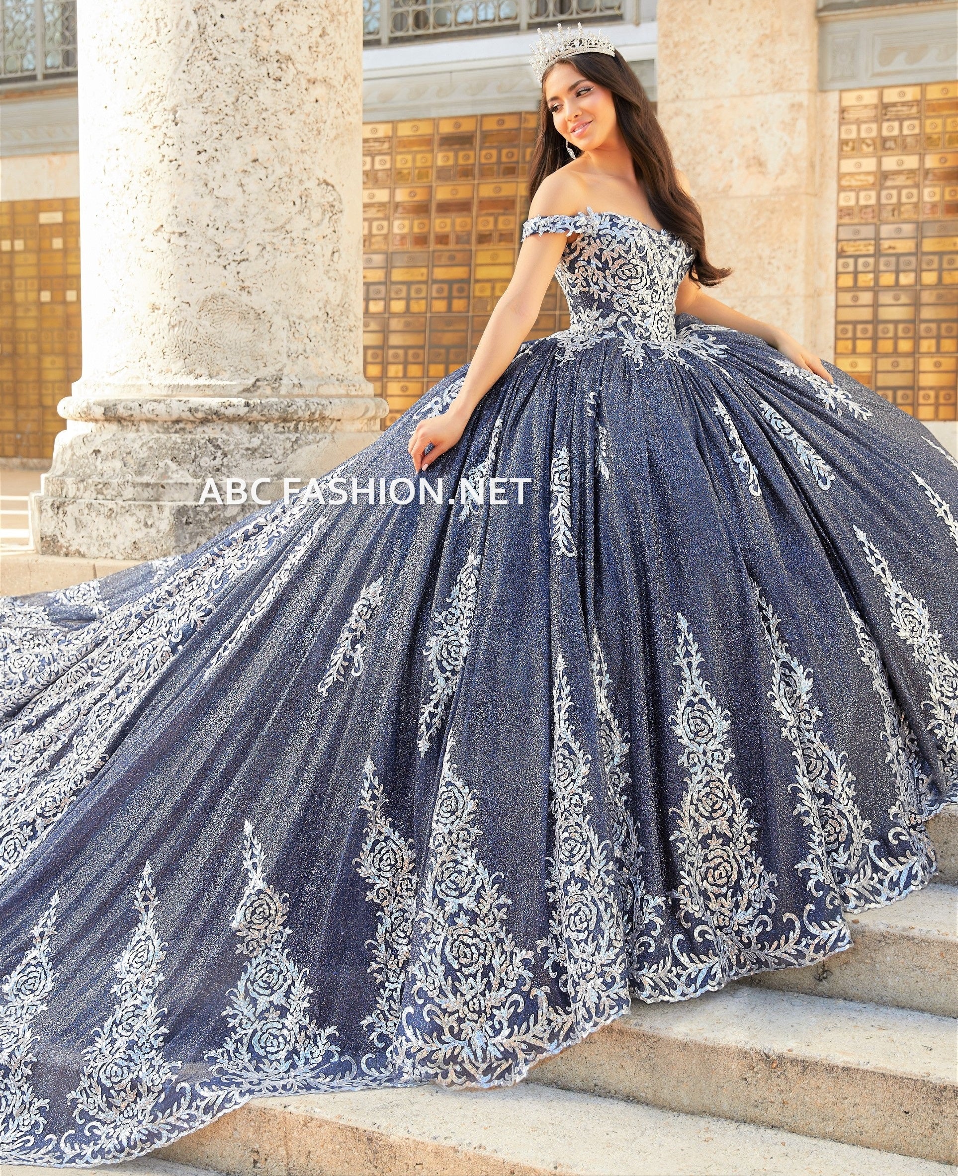 Red Quinceanera Dresses Ombre Glitter Quinceanera Dress By House Of Wu 26030 10 Navy/Silver Red Quinceanera Dresses Ombre Glitter Quinceanera Dress By House Of Wu 26030 10 Navy/Silver