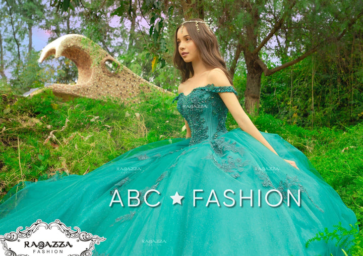 Green Quinceanera Dress by Ragazza DV54-554