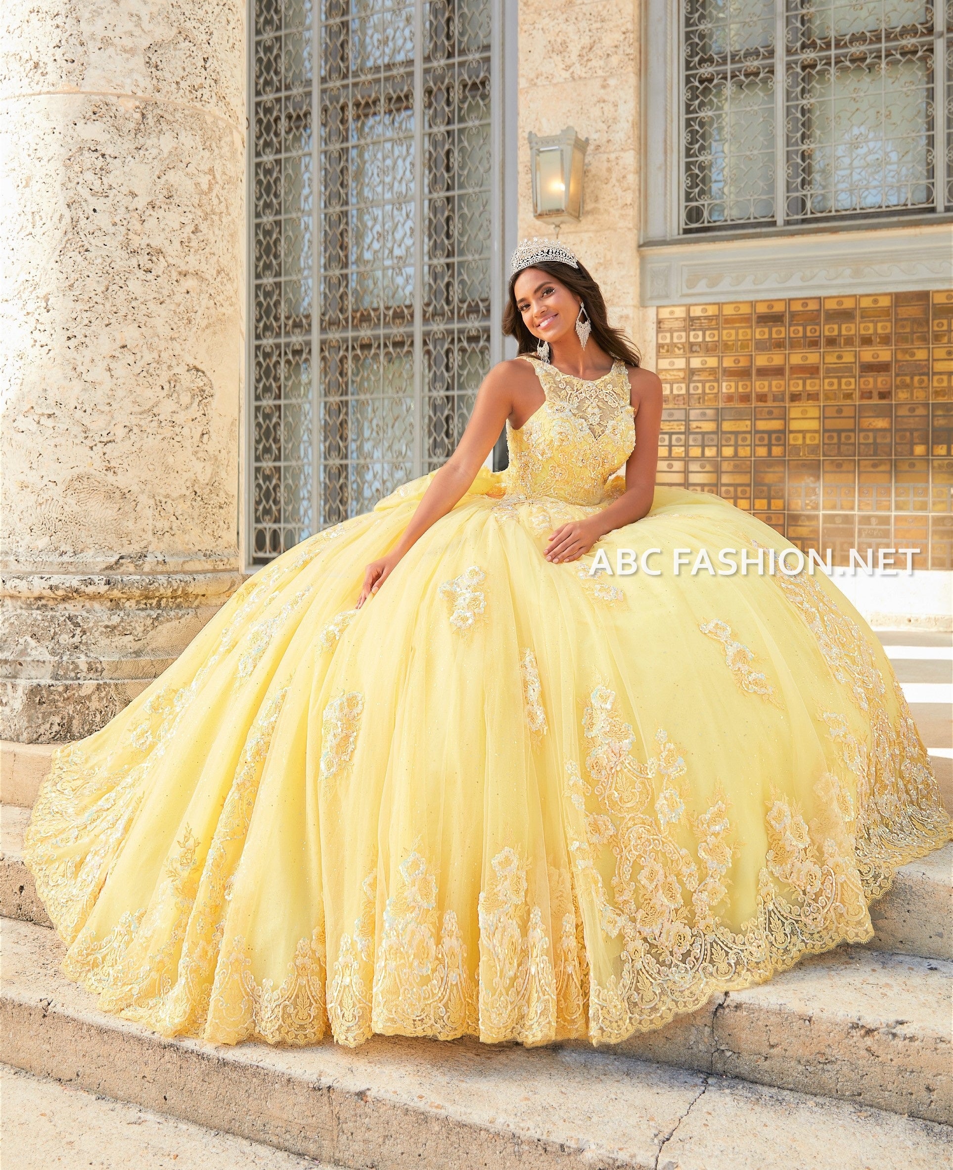 yellow quinceanera dresses Flowers And Tulle Ball Gowns Off Shoulder Beach / Destination Ruffled Organza Yellow Quinceanera Dress