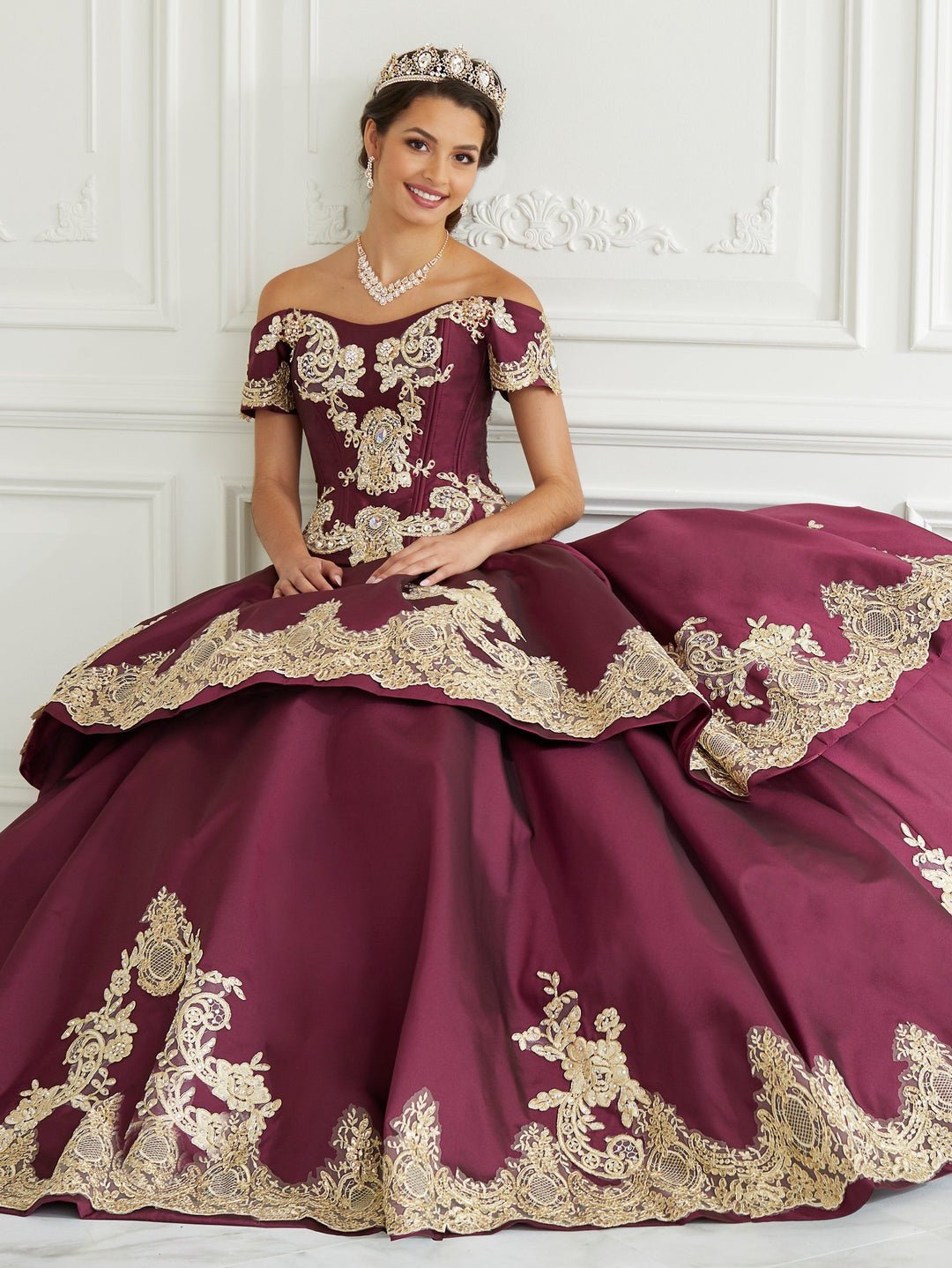 High Low Quinceanera Dress by LA Glitter 24094