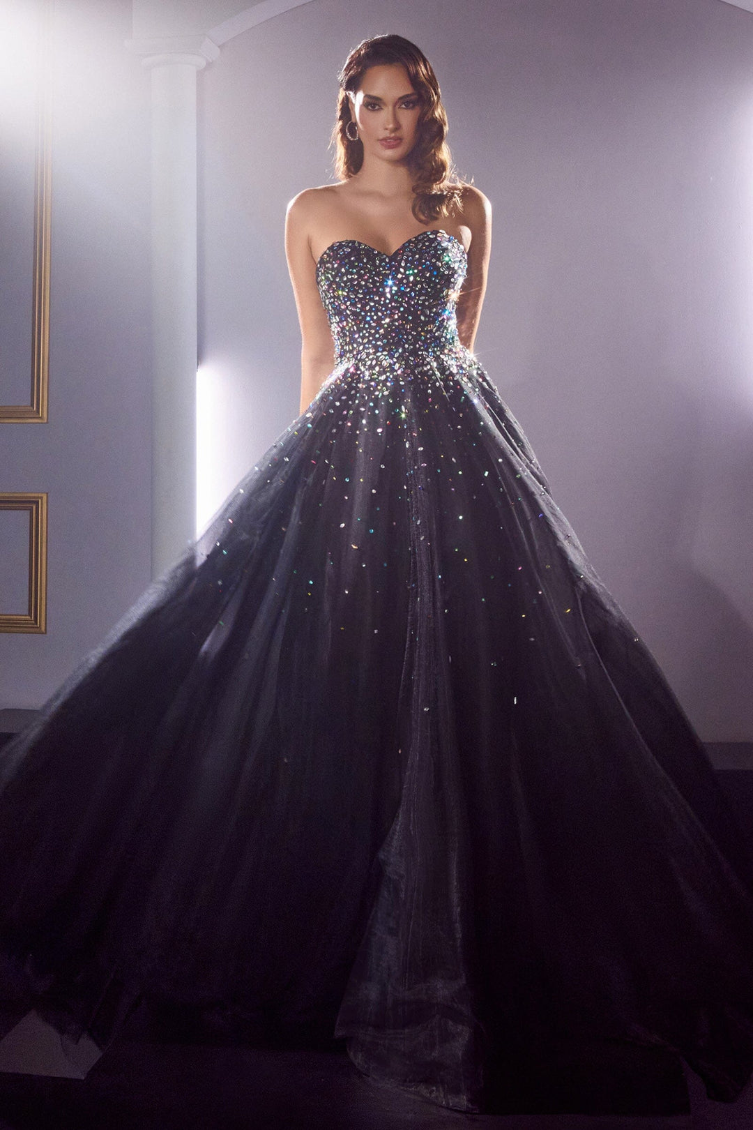 Jeweled Strapless Ball Gown by Ladivine CB114