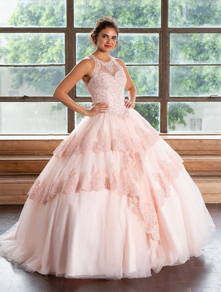 Lace Applique Illusion Quinceanera Dress by Calla KY75208X-Quinceanera Dresses-ABC Fashion