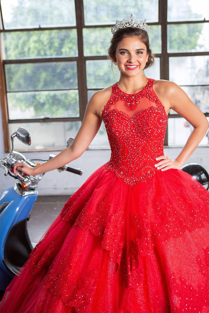 Lace Applique Illusion Quinceanera Dress by Calla KY75208X-Quinceanera Dresses-ABC Fashion