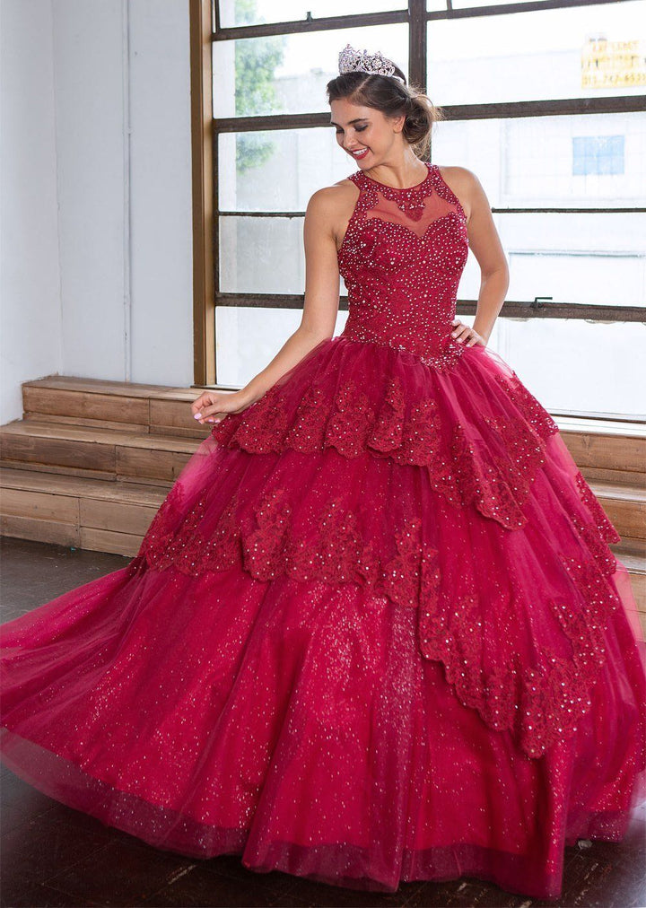 Lace Applique Illusion Quinceanera Dress by Calla KY75208X-Quinceanera Dresses-ABC Fashion