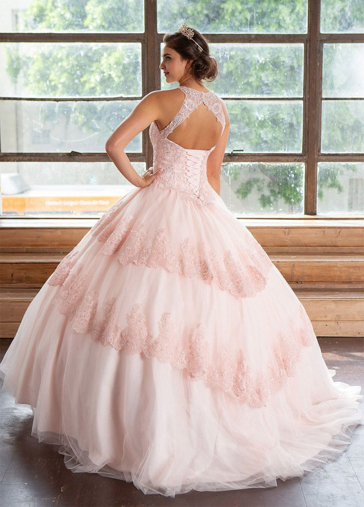 Lace Applique Illusion Quinceanera Dress by Calla KY75208X-Quinceanera Dresses-ABC Fashion