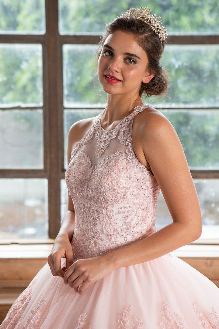 Lace Applique Illusion Quinceanera Dress by Calla KY75208X-Quinceanera Dresses-ABC Fashion