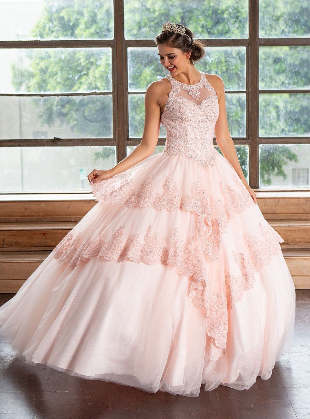 Lace Applique Illusion Quinceanera Dress by Calla KY75208X-Quinceanera Dresses-ABC Fashion