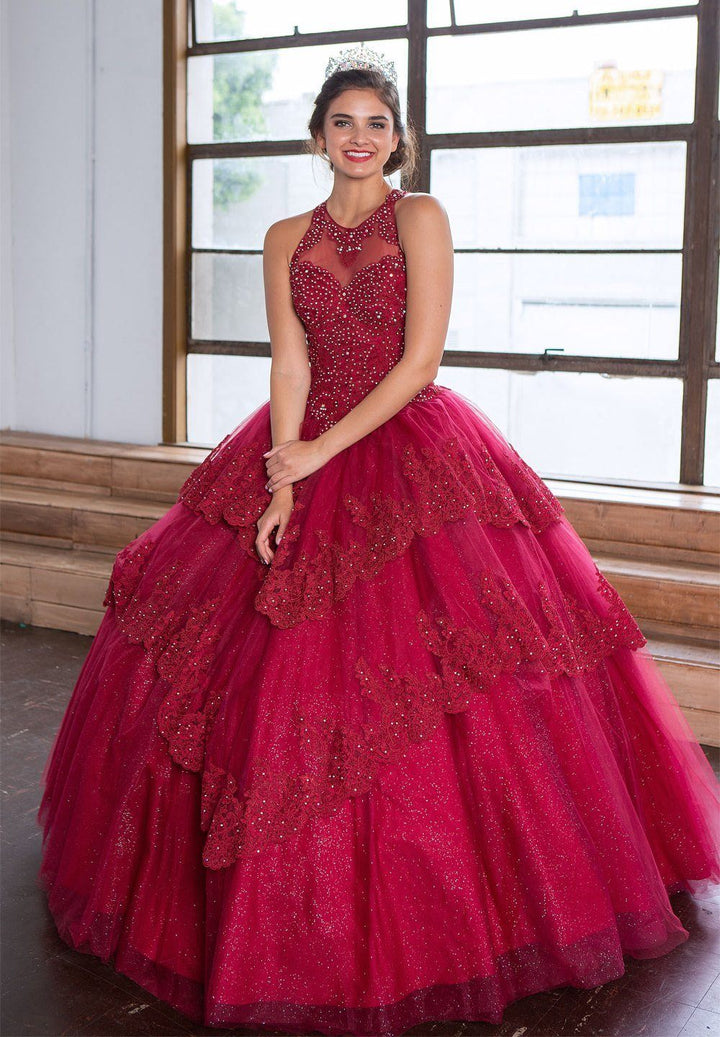 Lace Applique Illusion Quinceanera Dress by Calla KY75208X-Quinceanera Dresses-ABC Fashion