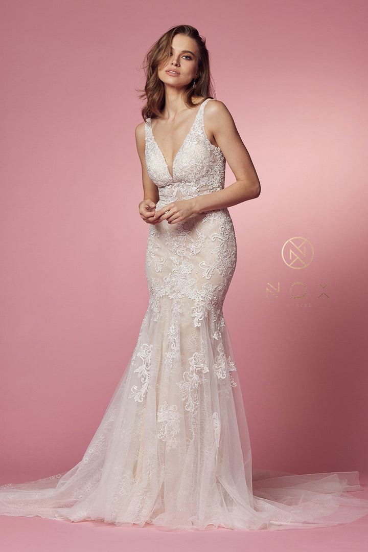 Lace Wedding Mermaid Gown by Nox Anabel H493