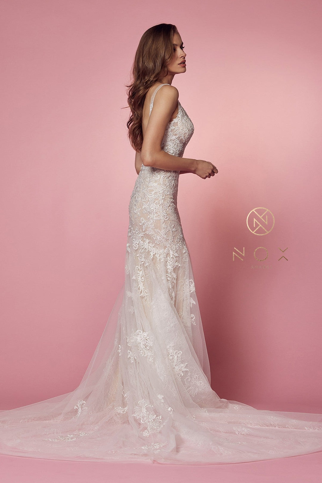 Lace Wedding Mermaid Gown by Nox Anabel H493