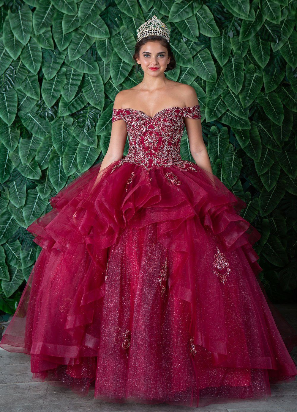 Layered Off Shoulder Glitter Quinceanera Dress by Calla KY018383X-Quinceanera Dresses-ABC Fashion