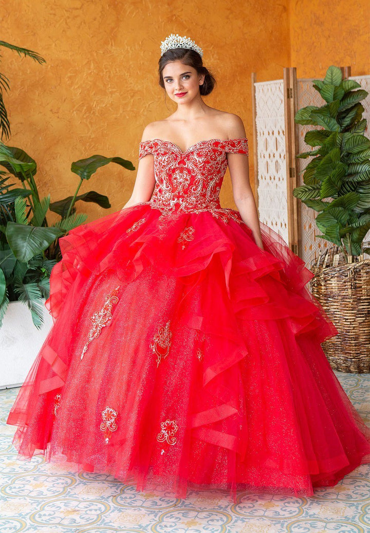 Layered Off Shoulder Glitter Quinceanera Dress by Calla KY018383X-Quinceanera Dresses-ABC Fashion