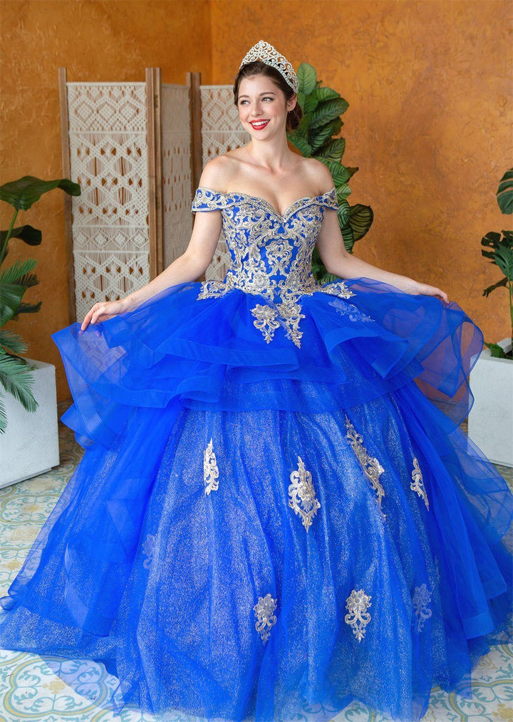 Layered Off Shoulder Glitter Quinceanera Dress by Calla KY018383X-Quinceanera Dresses-ABC Fashion