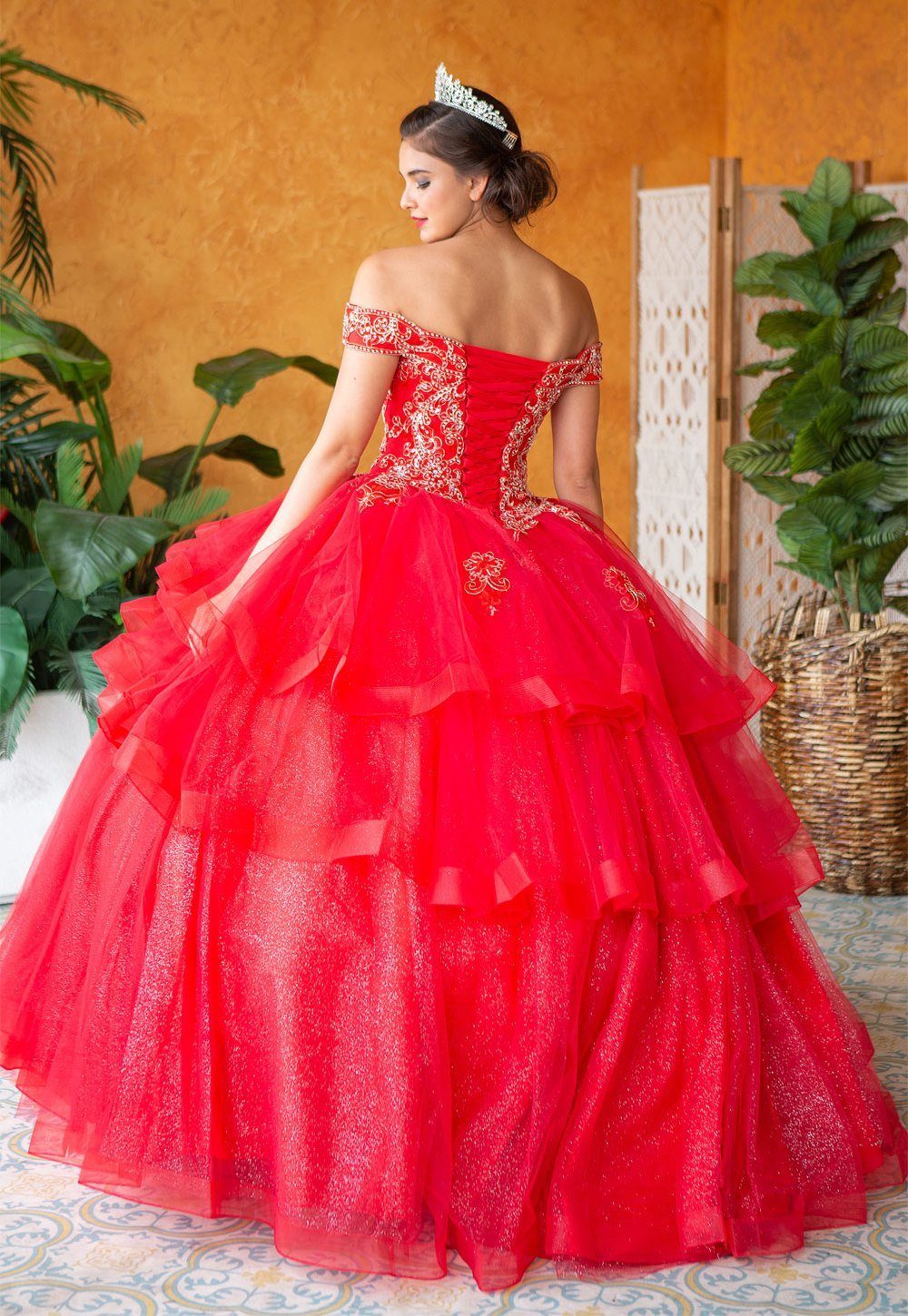 Layered Off Shoulder Glitter Quinceanera Dress by Calla KY018383X-Quinceanera Dresses-ABC Fashion