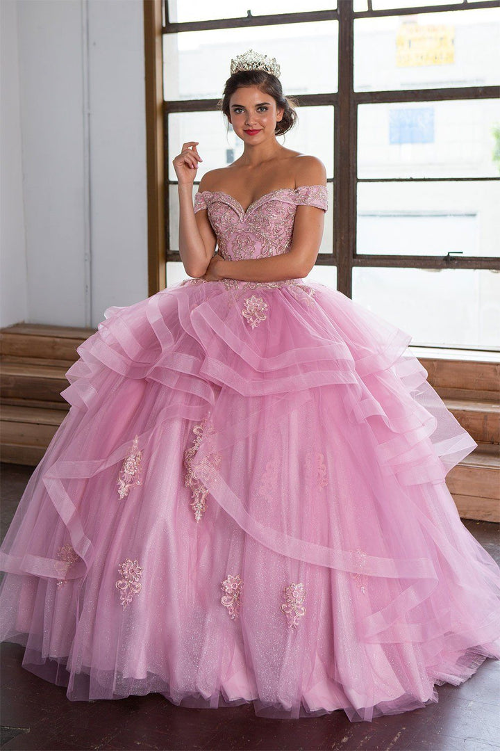 Layered Off Shoulder Quinceanera Dress by Calla KY018383X