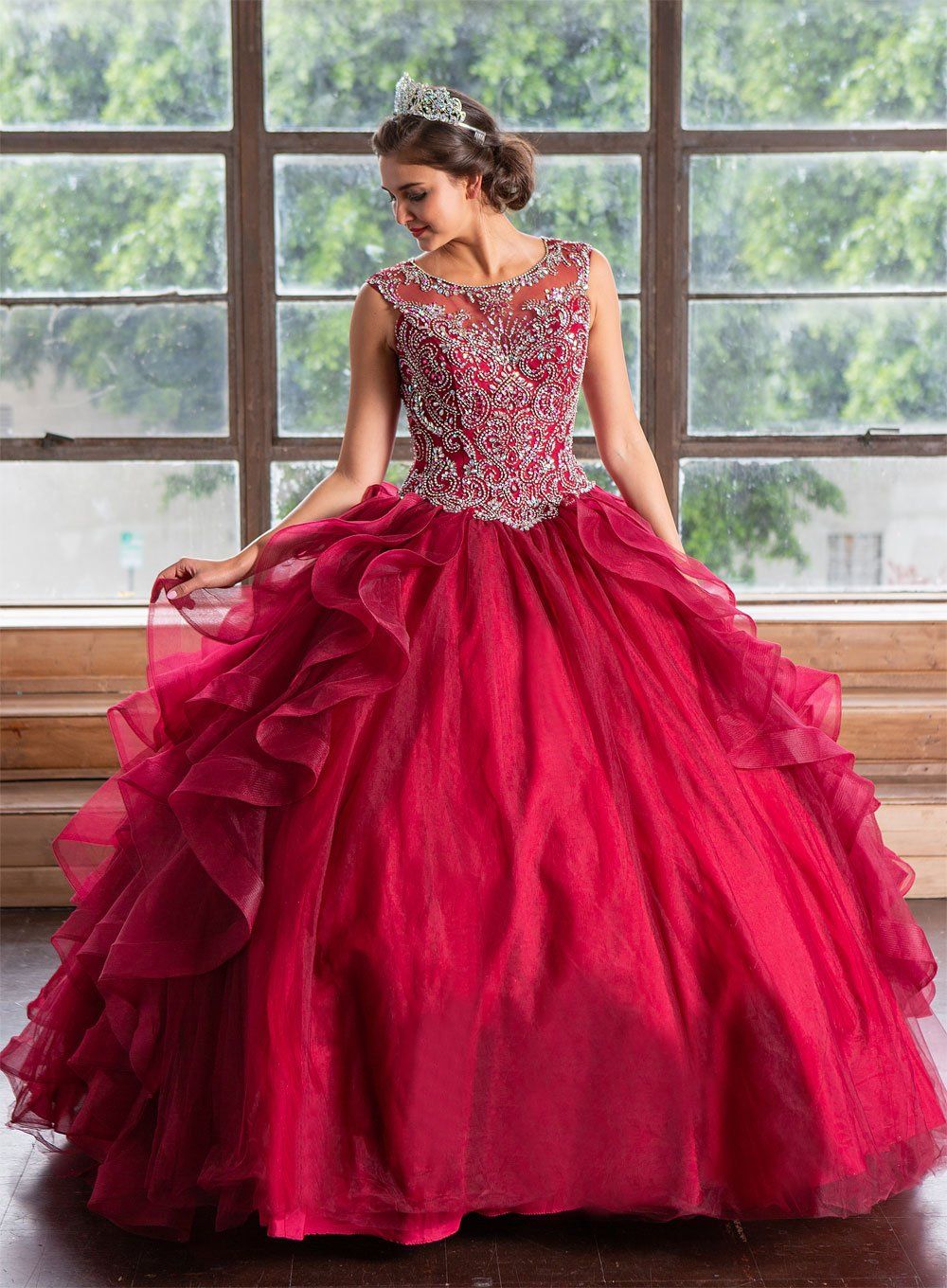 Layered Sleeveless Illusion Quinceanera Dress by Calla KY79288X-Quinceanera Dresses-ABC Fashion