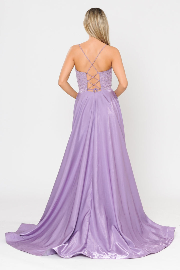 Long A-line Dress with Lace Bodice by Poly USA 8670
