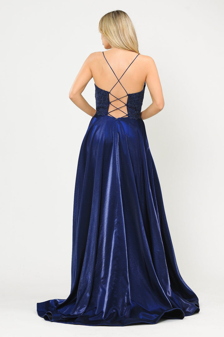 Long A-line Dress with Lace Bodice by Poly USA 8670